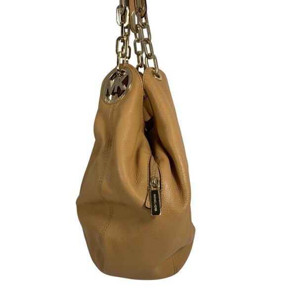 MICHAEL KORS Fulton Large Acorn Brown Leather Slouchy Shoulder Bag Tote VGC - Picture 2 of 13